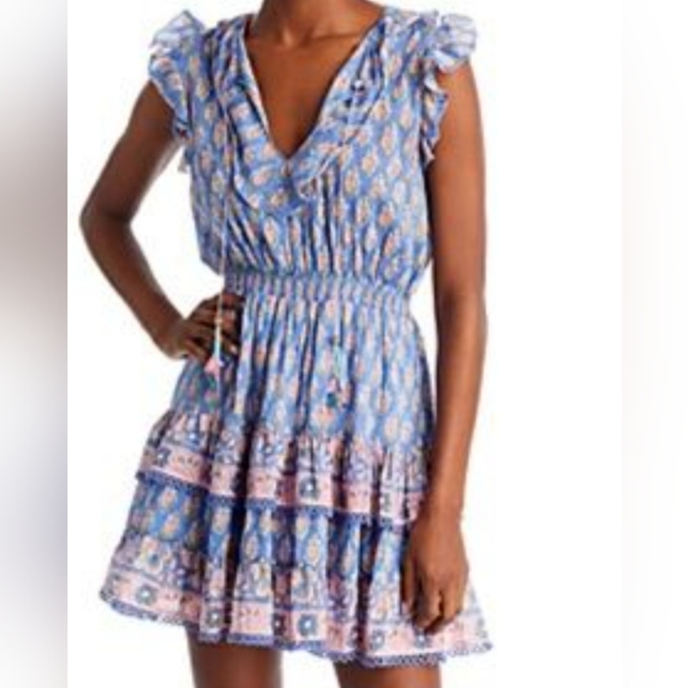 Bell By Alicia Bell Blue  Silk Blend Mini Dress